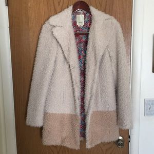 Anthropologie fira Sherpa coat jacket penny lane y2k 70’s